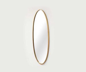 מראה אובלית צרה 140 ס"מ מסגרת זהב