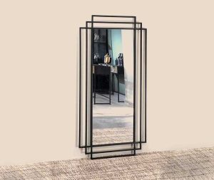 מראה מסגרת 3 מלבנים בגוון שחור גובה 1.40 מ'