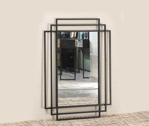 מראה מסגרת 3 מלבנים בגוון שחור גובה 1.00 מ'