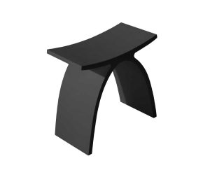 ספסל קוריאן למקלחת דגם T בגוון שחור מט