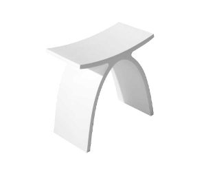 ספסל למקלחת דגם T בגוון לבן