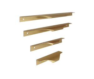 ידית רוכבת לארונות במידות ארוכות בגוון זהב מוברש