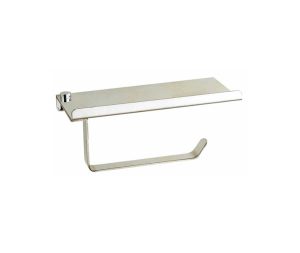 מחזיק נייר טואלט עם מדף  ניקל מבריק