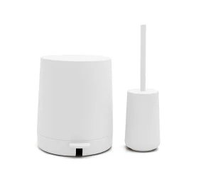 סט מונח מברשת אסלה ופח 4 ליטר בגוון לבן דגם NEW YORK