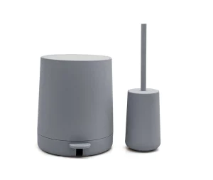 סט מונח מברשת אסלה ופח 4 ליטר בגוון אפור דגם NEW YORK