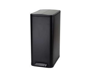 פח אשפה למטבח 30 ליטר מלבני פרפר שחור מט