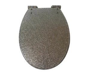 מושב אסלה  טריקה שקטה בגוון נצנצים כסוף