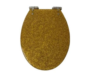 מושב אסלה  טריקה שקטה בגוון נצנצים זהב