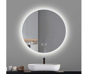 מראה עגולה ללא מסגרת עם תאורה חם/קר בטאץ אנטי פוד לד