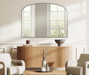 מראה חצי מעוגלת שחור 100/75