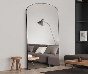 מראה חצי מעוגלת שחור