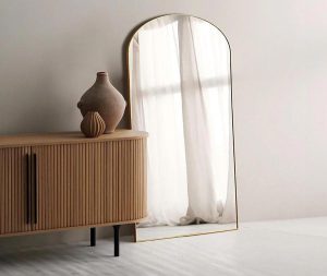 מראה חצי מעוגלת זהב 80/180