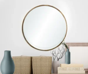 מראה עגולה עץ אלון