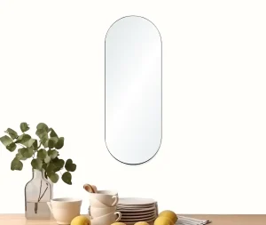 מראה קפסולה מסגרת דקה בגוון שחור