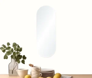 מראה קפסולה מסגרת דקה בגוון לבן