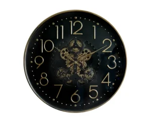 שעון גלגלים שחור מעוצב קוטר 60