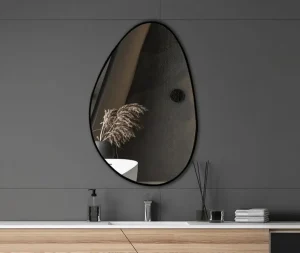 מראה ביצה מסגרת בגוון שחור