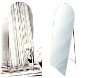 מראת גוף קשת עם רגל מסגרת דקה בלבן