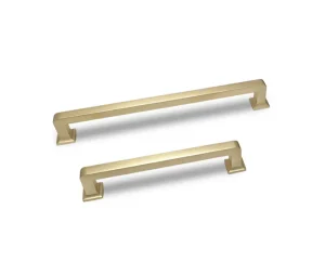 ידיות לארונות ומגירות במידות ארוכות זהב מט