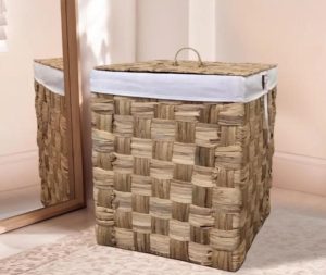 סל כביסה קש מרובע דוגמת תשבץ