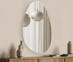 מראה טיפה בגוון לבן 45*80