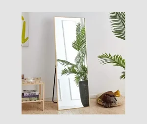 מראה גוף עם רגל מסגרת בזהב 150X50