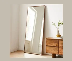 מראה גוף מלבן מסגרת עץ 180X60