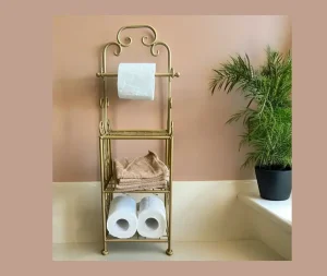 מתקן למגבות ונייר טואלט זהב