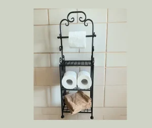 מתקן למגבות ונייר טואלט שחור