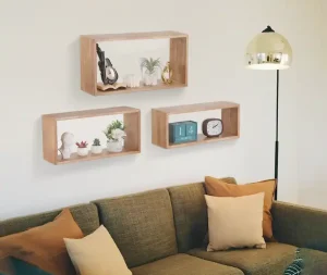 שלישית מדפי עץ סט