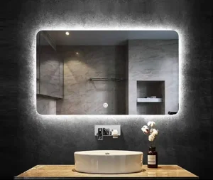 מראה מרובעת עם תאורה אנטי פוג