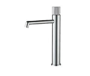 ברז אמבט גבוה ידית מחורצת גוון ניקל כרום דגם מן