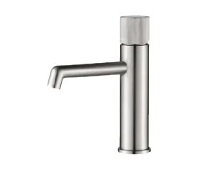 ברז אמבט נמוך ידית מחורצת גוון מוברש דגם מן