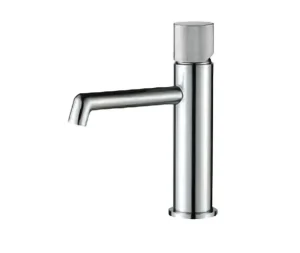 ברז אמבט נמוך ידית מחורצת גוון ניקל כרום דגם מן