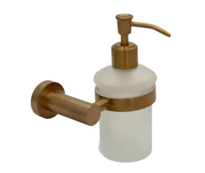 מתקן לסבון נוזלי לקיר אמבטיה מסדרת LEO בגוון רוז גולד