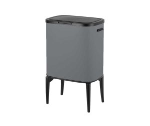 פח על רגליים 33 ליטר מרובע גוון אפור