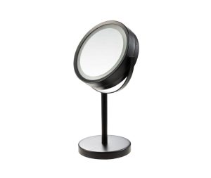 מראת מגדילה לאמבטיה שחור עם לד