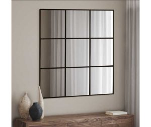 מראה ריבועים שחור 90X90