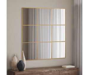 מראה ריבועים זהב 90X90