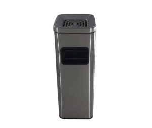 מאפרה משולבת פח מלבני 20 ליטר ניקל מוברש