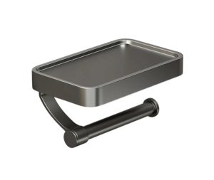 מתקן נייר טואלט עם מדף נוי אפור גרפיט