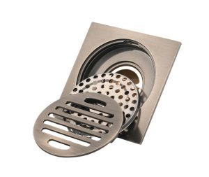 ניקוז ריצפתי חוסם ריח 10X10 ס"מ ניקל מוברש