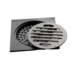 ניקוז ריצפתי חוסם ריח וכניסת חרקים שחור מט 10X10 ס"מ