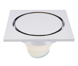 מכסה ניקוז 10X10 ס"מ מנגנון מונע ריחות וכניסת חרקים כרום