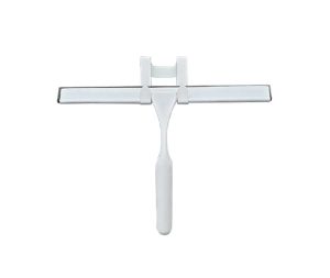 מגב למקלחון לבן עם מתלה ללא קידוח