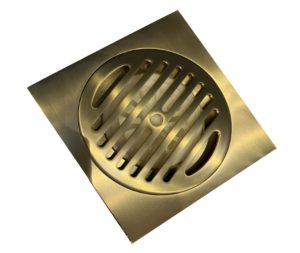 ניקוז רצפתי 15X15 ס"מ חוסם ריח זהב מוברש