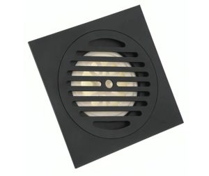 ניקוז רצפתי 15X15 ס"מ חוסם ריח שחור מט