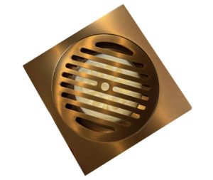 ניקוז רצפתי 15X15 ס"מ חוסם ריח רוז גולד מוברש