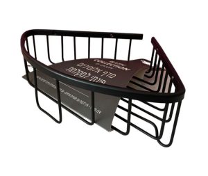 מדף רשת מעוגלת פינתית למקלחת בגוון שחור