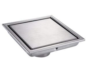 תעלת ניקוז 15X15 ס"מ עם מנגנון מונע ריחות ניקל מוברש